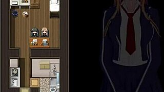 Sister Giving Blowjob Under Counter at Work in Hentai