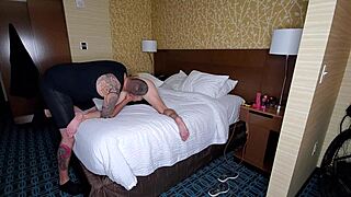 Fucking and Sucking Random Guy at Hotel, Letting Him Cum on My Face! 😜