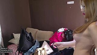 Behind the Scenes with Delicious Lola Morango in Lingerie and Heels for Blowjob