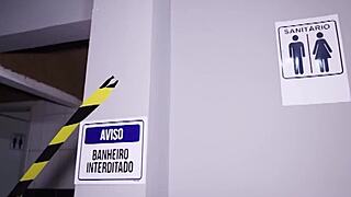 gay pornstar fucks amateur employee in the bathroom