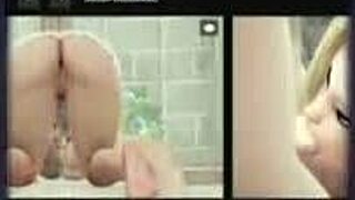 He's just staring while his wife takes a huge cock in 3D hentai animation.