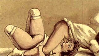 vintage erotic animation unfolds a retro sensual tale