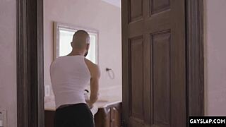 black gay dude with huge cock slams hard in raw interracial action