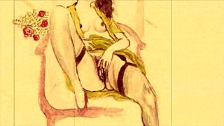 vintage erotic animation unfolds a retro sensual tale