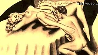 vintage erotic animation unfolds a retro sensual tale