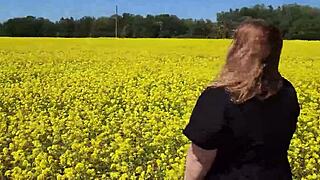 beautiful chubby cutie gives pov outdoor blowjob with big tits