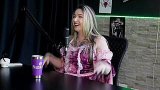 raphaela savanah in sheer red halloween lingerie recording scandal