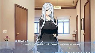 Summer Clover boldly cums twice on cute brunette face in harem game.