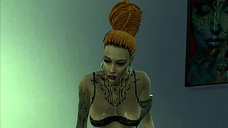 Tattooed girl blows invalid in hentai