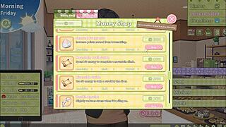 Summer Clover boldly cums twice on cute brunette face in harem game.