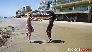 Ricky’s Room - Ricky Slams Hot Ana and Lacy in Beach Threesome.