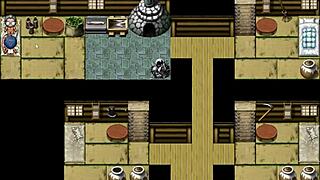 Tanned girl Natsuki in hentai game ep 3 strips for naked bath. Feels amazing after chatting with perverted villagers.