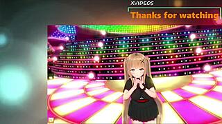 In this hentai game, squeezing Kasen's big tits in Touhou