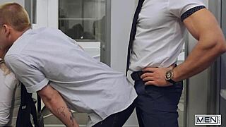 theo brady wants alone time with alex mecum, pours coffee on co-worker's chest to send him away - men