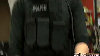 the suspect got apprehended, but shared a first-time gay kiss with the police officer in this steamy encounter.