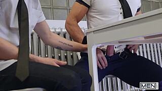 theo brady wants alone time with alex mecum, pours coffee on co-worker's chest to send him away - men