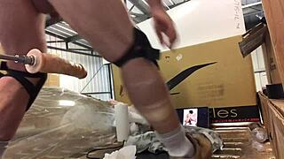 he couldn’t resist trying the machine on his fat ass again.