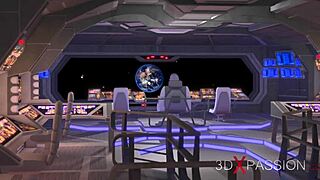 Yo, Sci-Fi Android Bangs Hot Blonde in Earth Orbit!