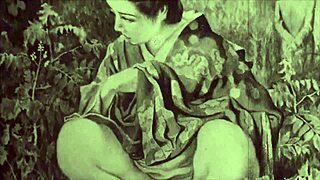 Vintage erotic drawings in retro style