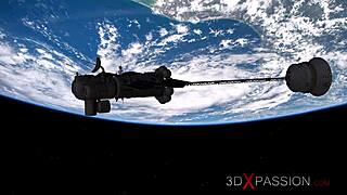Yo, Sci-Fi Android Bangs Hot Blonde in Earth Orbit!