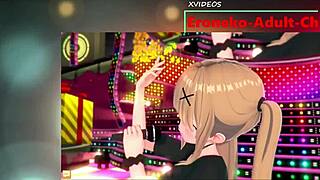 In this hentai game, squeezing Kasen's big tits in Touhou