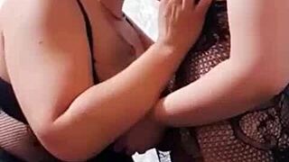 Stepmom with Big Ass Begs Stepdaughter for Pussy Play