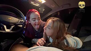 My Friend and I Teased Boss's Cock in Car