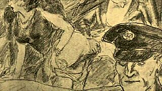 Vintage erotic drawings in retro style