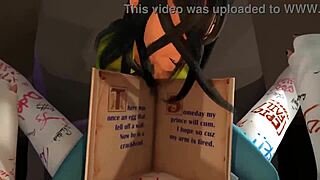 Vzrušená brunetka deepthroatuje a šuká velký kokot v 3D karikatuře