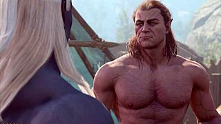 Baldur's Gate 3 naked playthrough with Halsin gay romance scene