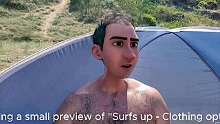 step gay dad series - surfs up - clothing optional with toys and feet 😎