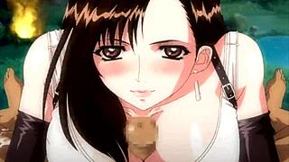 Blonde Babe Blowjob and Titjob in Hentai Action