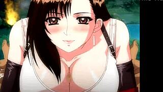 Blonde Babe Blowjob and Titjob in Hentai Action