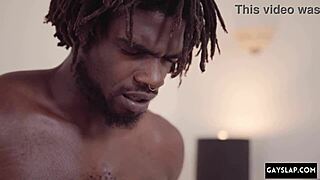 hot black gay sex with muscular european bodybuilder taking big black cock bareback