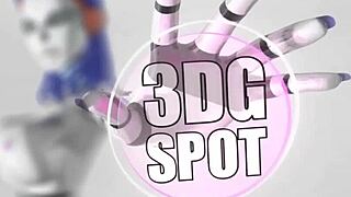 Horny Brunette Deepthroats And Fucks Big Cock In Plaster 3D Cartoon.