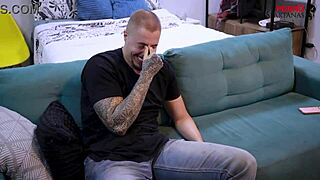 Eva and German discuss their relationship in the office