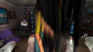 Horny Brunette Deepthroats And Fucks Big Cock In Plaster 3D Cartoon.