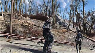 Fallout 4 Power Armor Scene with Brunette Hentai Fucking Action