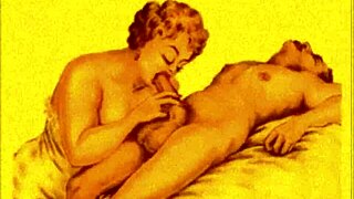Vintage erotic drawings with seductive retro charm