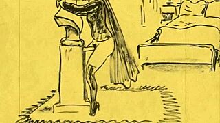 Vintage erotic drawings with seductive retro charm