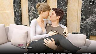 3D animated video of hardcore sex with a blonde and an Asian