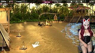 Sexy college babes get wild on the beach in game