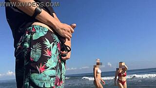 Public exhibitionism with amateur Asian and European girls outdoors