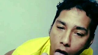 enjoying that hairy guy's delicious cock with blowjobs