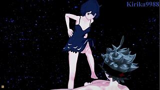 Noelle Silva and Secre Swallowtail with Asta in intense Black Clover hentai sex