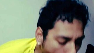 enjoying that hairy guy's delicious cock with blowjobs