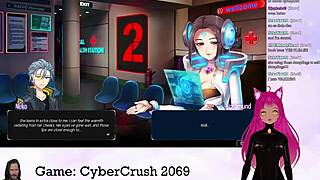 Vtuber Lewdneko Plays Cybercrush 2069 Part 1 With Big Tits And Anime Style