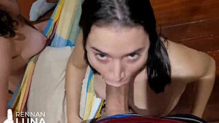 Hey, let’s sneak upstairs and catch our friends in a hot foursome!