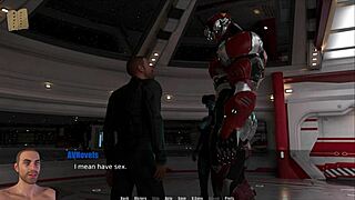 Big tits bouncing while playing a space game