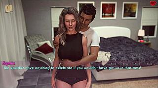 A wife and stepmother in 3D cartoon with missing erotic scenes